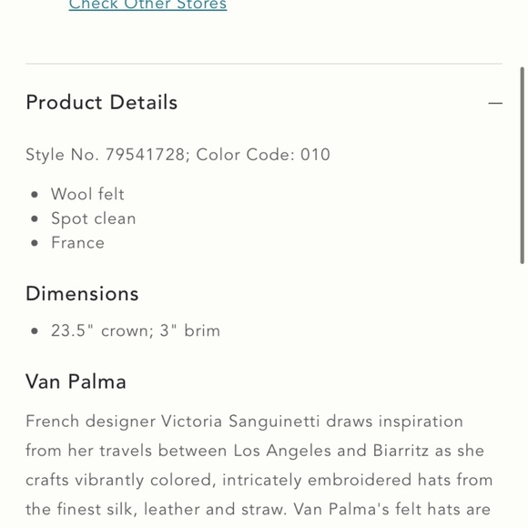 Anthropologie Van Palma jade boater hat size small - Picture 2 of 10